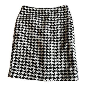 Talbots Women's 2P Wool Blend Houndstooth Skirt Black & Ivory